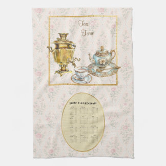 2027 Calendar Towel Tea Time or Custom Message