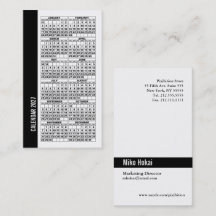 2027 Calendar Wallet Sized Business Card White