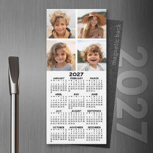 2027 Calendar with 4 Photo Collage - Modern Magnet