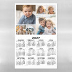 2027 Calendar with 6 Photo Collage - Black White