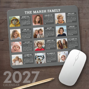 2027 Calendar with a Picture for Each Month Mouse Pad