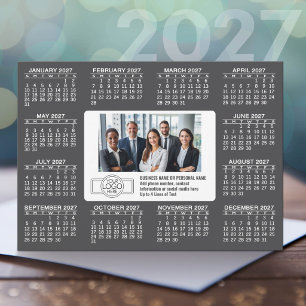 2027 Calendar with logo Contact Information Holiday Card