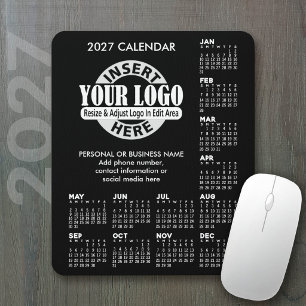 2027 Calendar with logo Contact Information Mouse Pad