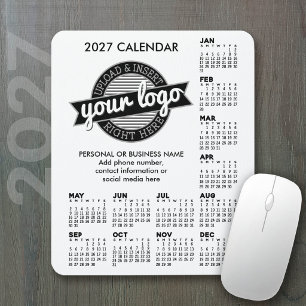2027 Calendar with logo Contact Information Mouse Pad