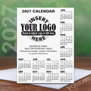 2027 Calendar with logo Contact Information Postcard
