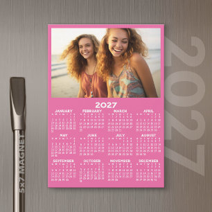 2027 Calendar with Photo - Full Year Magnetic Card