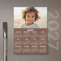 2027 Calendar with Photo - Full Year Magnetic Card