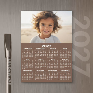 2027 Calendar with Photo - Full Year Magnetic Card