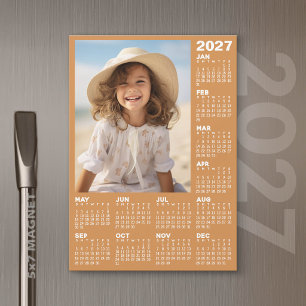 2027 Calendar with Photo - Full Year Magnetic Card