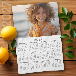 2027 Calendar with Photo Minimal Modern Minimal Tea Towel