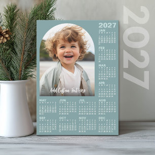 2027 Calendar with Photo - Modern Arch Holiday Card