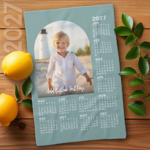 2027 Calendar with Photo - Modern Arch Tea Towel