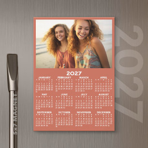 2027 Calendar with Photo Year View Modern Magnet