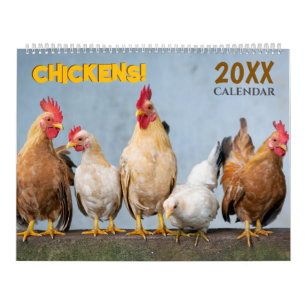 2027 Chickens Wall Calendar Cute