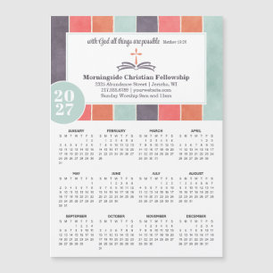 2027 Church Promo Multicolor Stripes Calendar