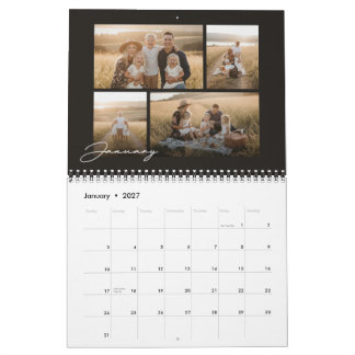 2027 Custom Family Photo Modern Elegant Script Calendar