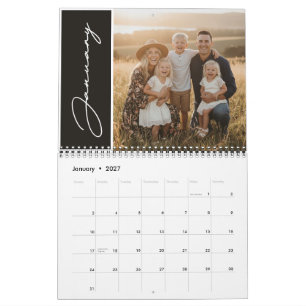 2027 Custom Family Photo Modern Elegant Script Calendar