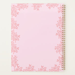 2027 Elegant Pink Floral Hardcover Spiral Planner