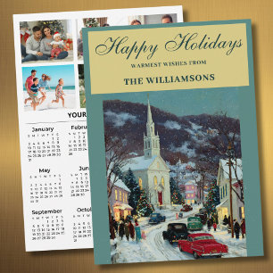 2027 Festive 6 Photo Personalised 2027 Calendar  Holiday Card