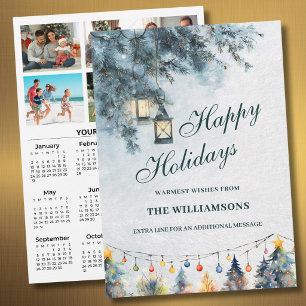 2027 Festive 6 Photo Personalised 2027 Calendar  Holiday Card