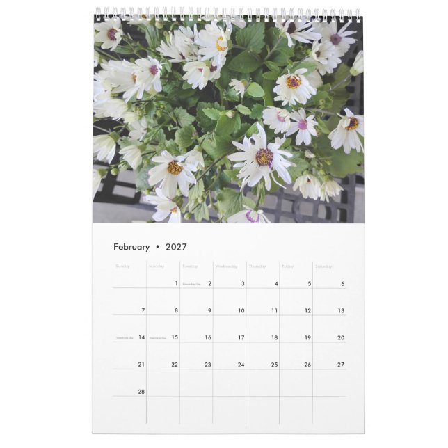 2027 Flowers Calendar  (Feb 2027)