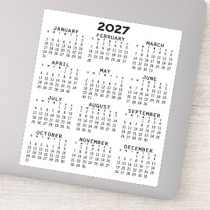 2027 Full Year View Calendar - Basic Minimal