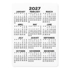 2027 Full Year View Calendar - Basic Minimal Card
