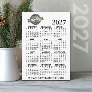 2027 Full Year View Calendar with Company Logo Invitation