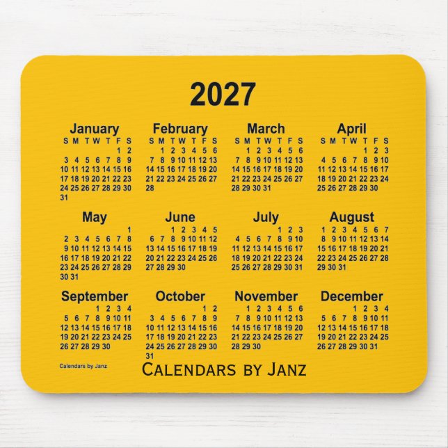 2027 Gold Calendar by Janz Mouse Pad (Front)
