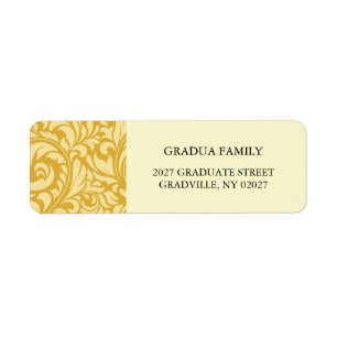 2027 Graduation Template Golden Yellow Formal Return Address Label
