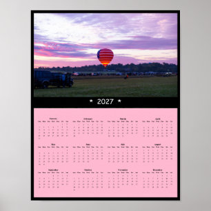 2027 Hot Air Balloon Wall Calendar - Dreamy Poster