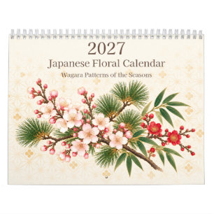 2027 Japanese Floral Wall Calendar Wagara