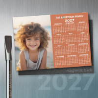 2027 Magnetic Calendar - Photo Year View Modern