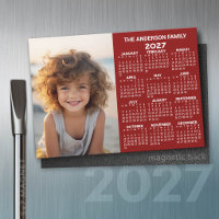 2027 Magnetic Calendar - Photo Year View Modern