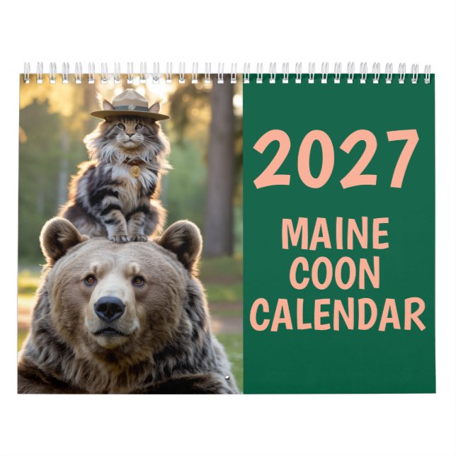 2027 Maine Coon Cat Calendar (Cover)