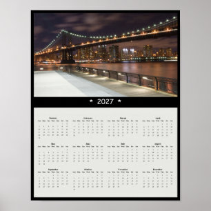 2027 Manhattan Bridge Wall Calendar - NYC Skyline Poster