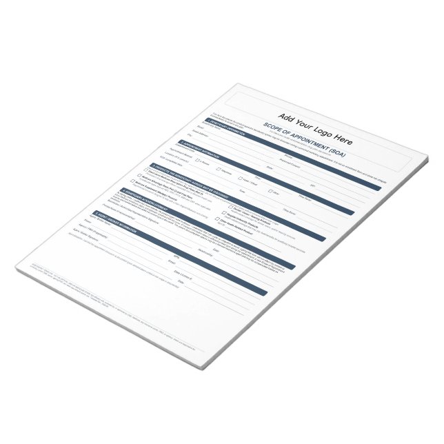 2027 Medicare Scope of Appointment SOA Notepad (Angled)