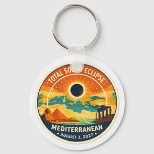 2027 Mediterranean Solar Eclipse Key Ring