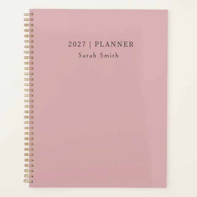2027 Minimal Planner Dusty Rose Blush Cover (Front)