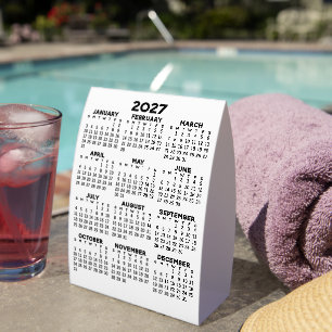 2027 Minimalist Simple Black Calendar