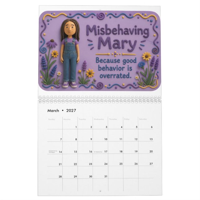 2027 Misbehaving Mary Calender Calendar (Mar 2027)