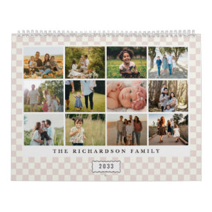 2027 Modern Chequerboard Custom Photo Calendar
