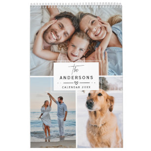 2027 Modern Elegant Custom Family Photo Collage Calendar