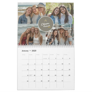 2027 Modern Friends Photo Collage Minimal Monthly Calendar