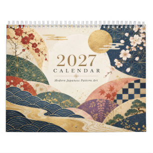 2027 Modern Japanese Pattern Art Wall Calendar