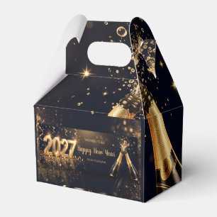 2027 New Year’s Eve Party Black Gold Champagne Favour Box