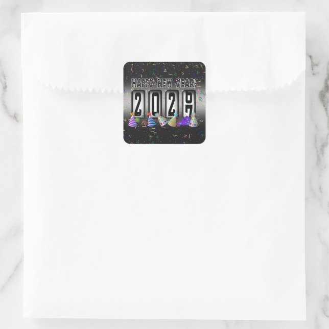 2027 New Years Odometer Square Sticker (Bag)
