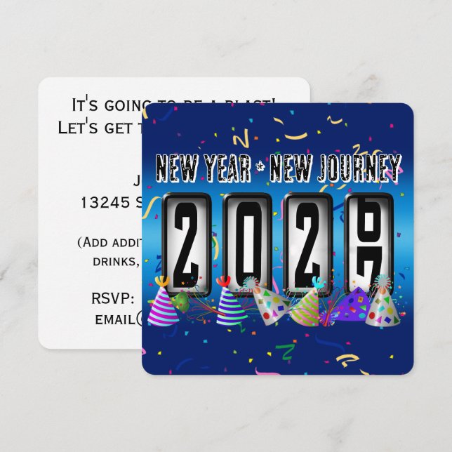 2027 Odometer New Years Party Invitation (Front/Back)