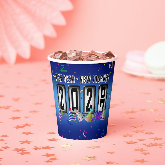 2027 Odometer New Years Party Paper Cups (Insitu)
