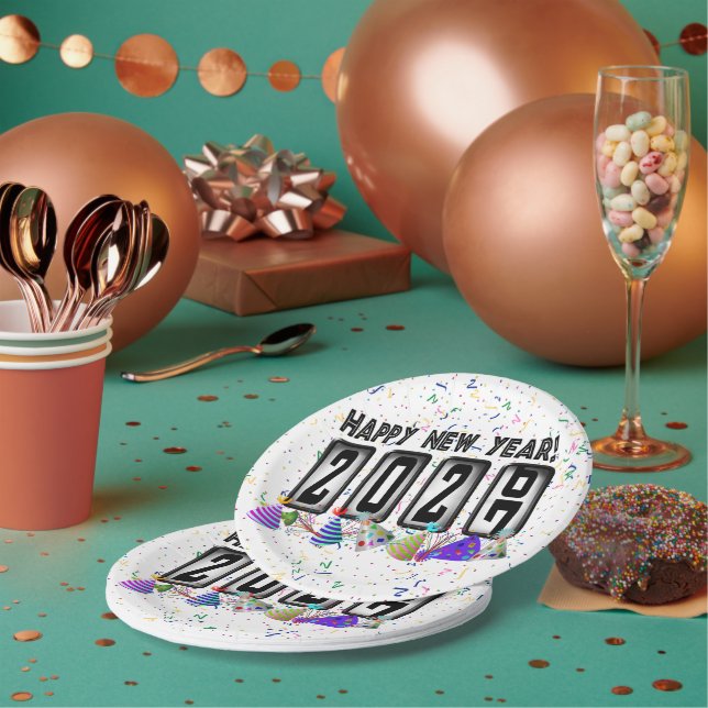 2027 Odometer New Years Party Paper Plate (Multi)